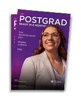 Graphic of Postgrad Ready in 6 months brochure cover.