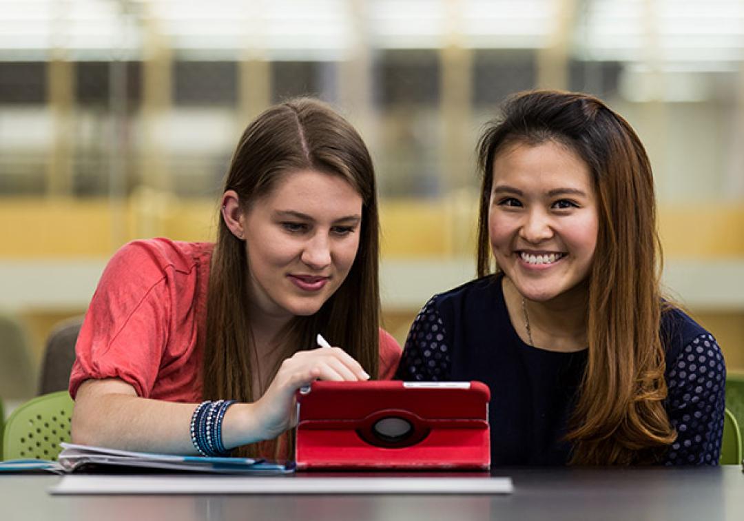 Two female students finding different pathways to university