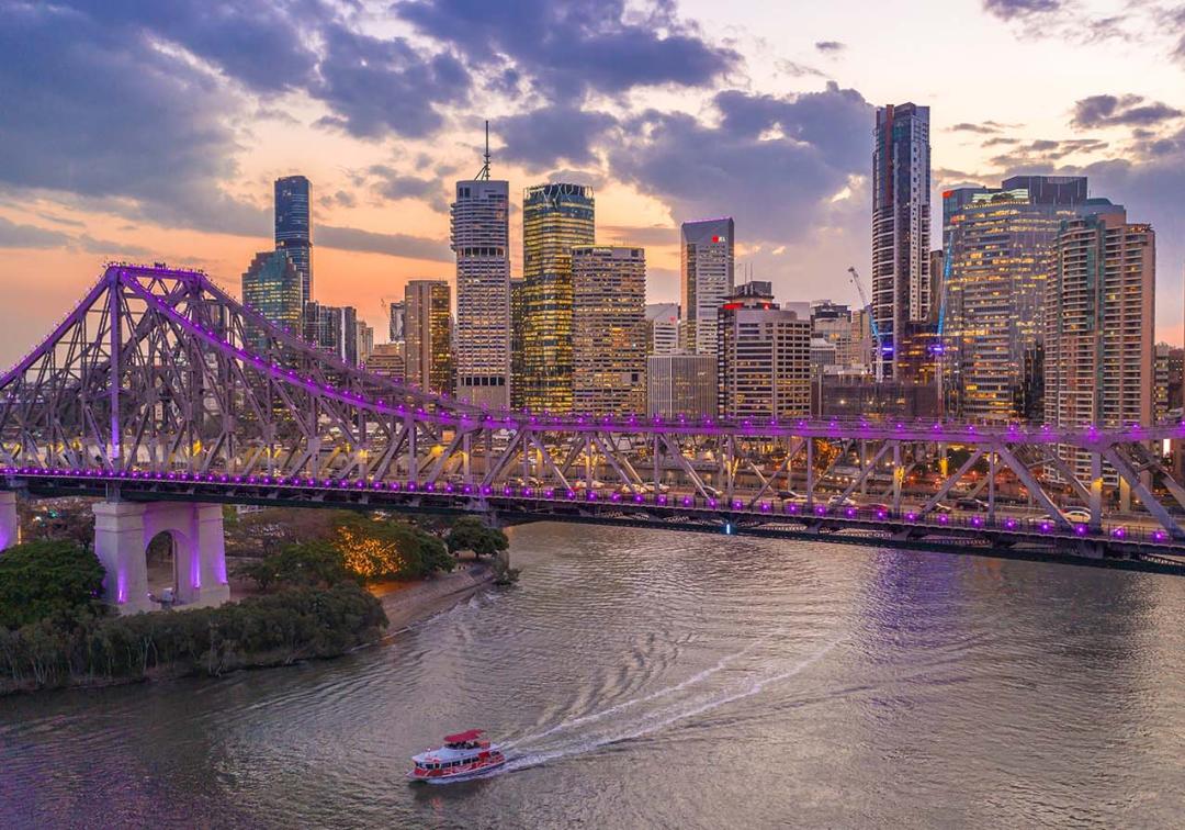 Brisbane river at sunset