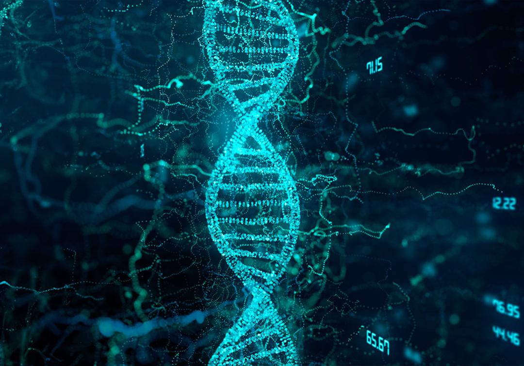 DNA strand graphic.
