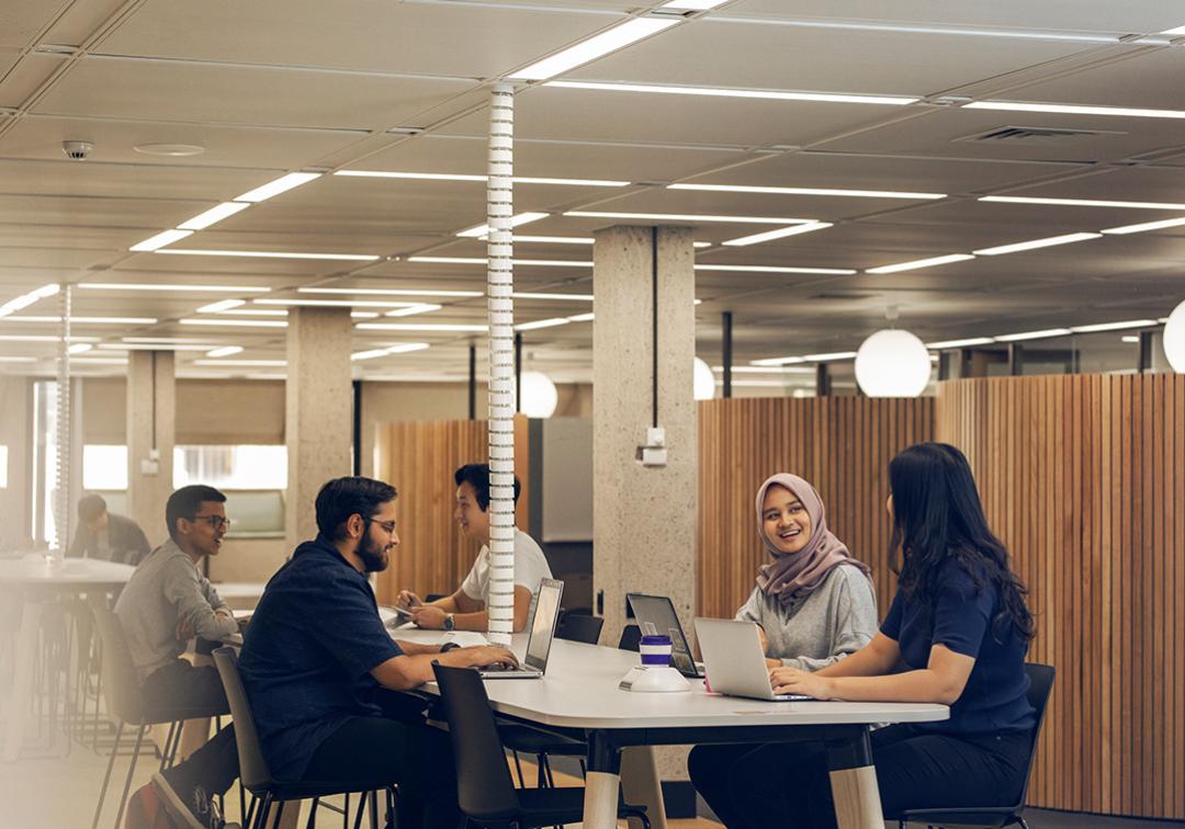 UQ students studying in a classroom