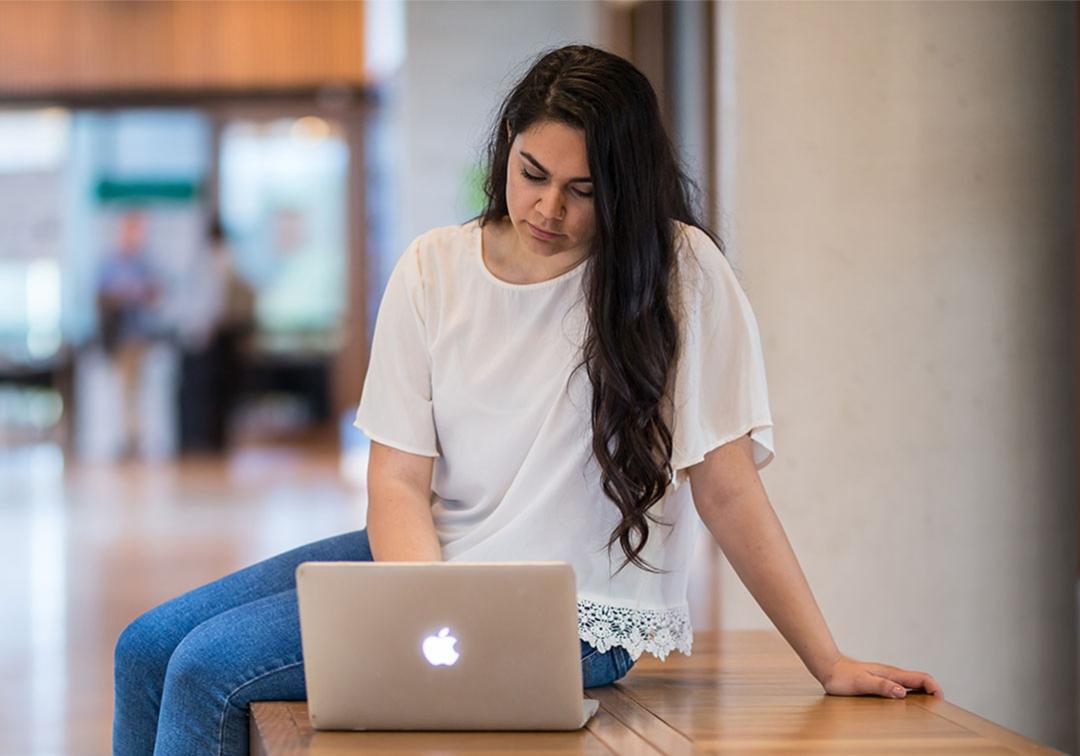 Student with a laptop