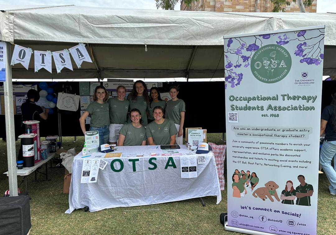 UQ occupational therapy students at market stand