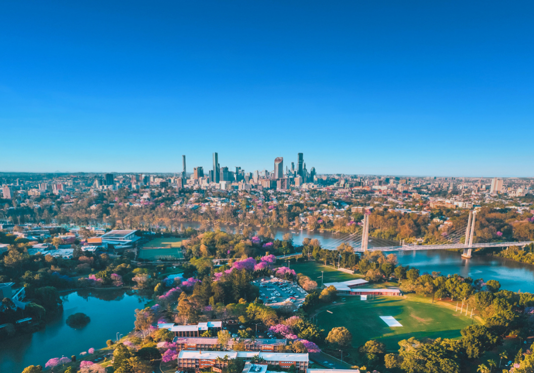 Aerial shot of Brisbane