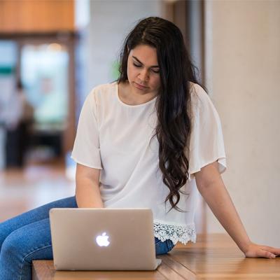 Student with a laptop