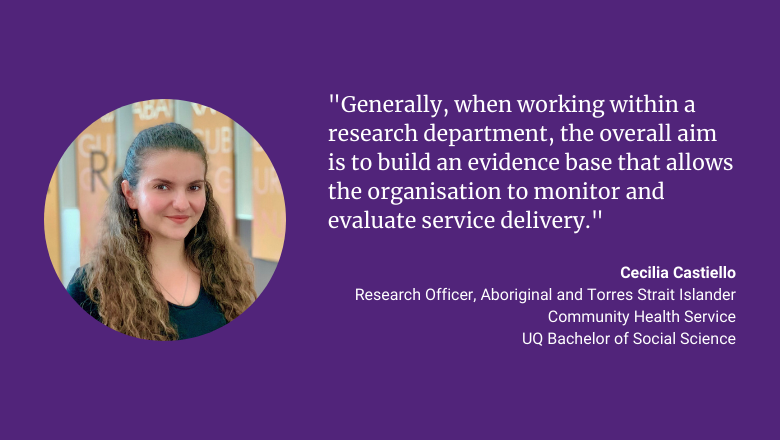 "Generally, when working within a research department, the overall aim is to build an evidence base that allows the organisation to monitor and evaluate service delivery." - Cecilia Castiello