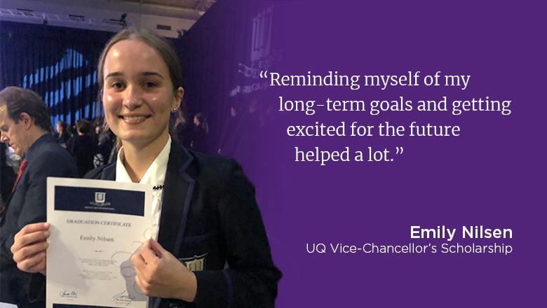 "Reminding myself of my long-term goals and getting excited for the future helped a lot." - Emily Nilsen