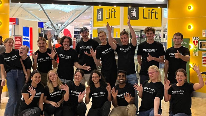 UQ Startup AdVentures students at Brisbane airport departing for Vietnam.