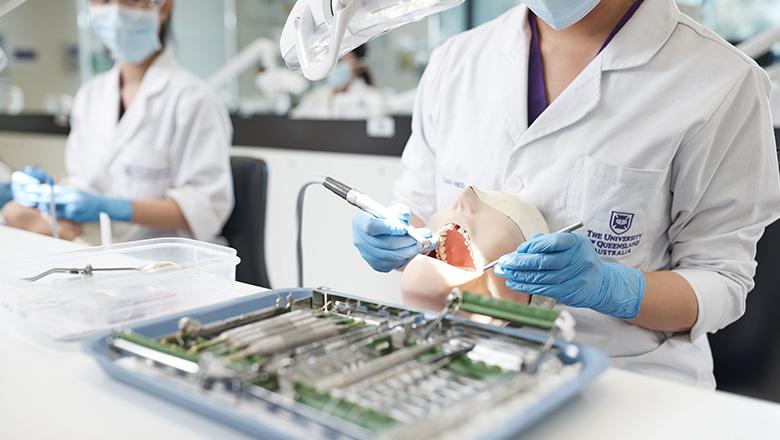 Dentistry student in a workshop