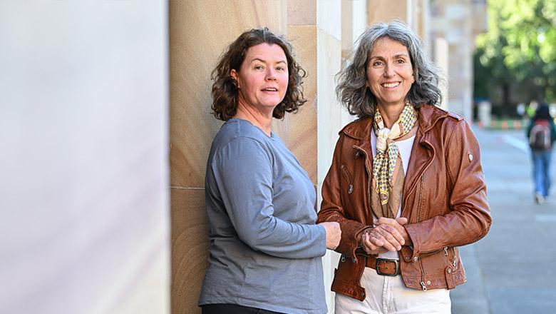 Susanne and Nicole in the UQ Great Court