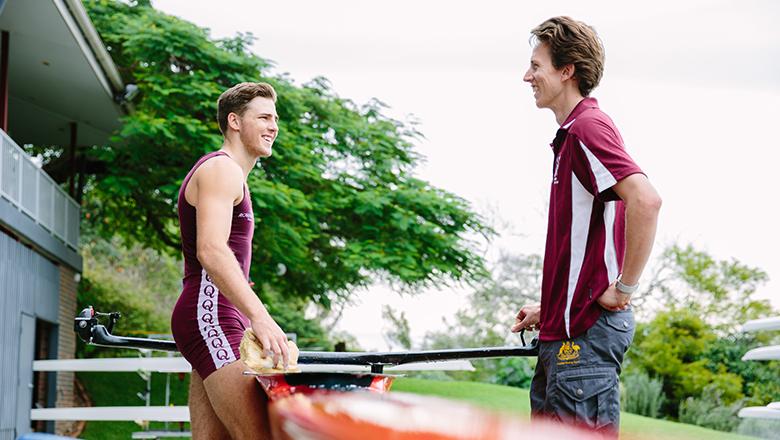 Sports coach in rowing