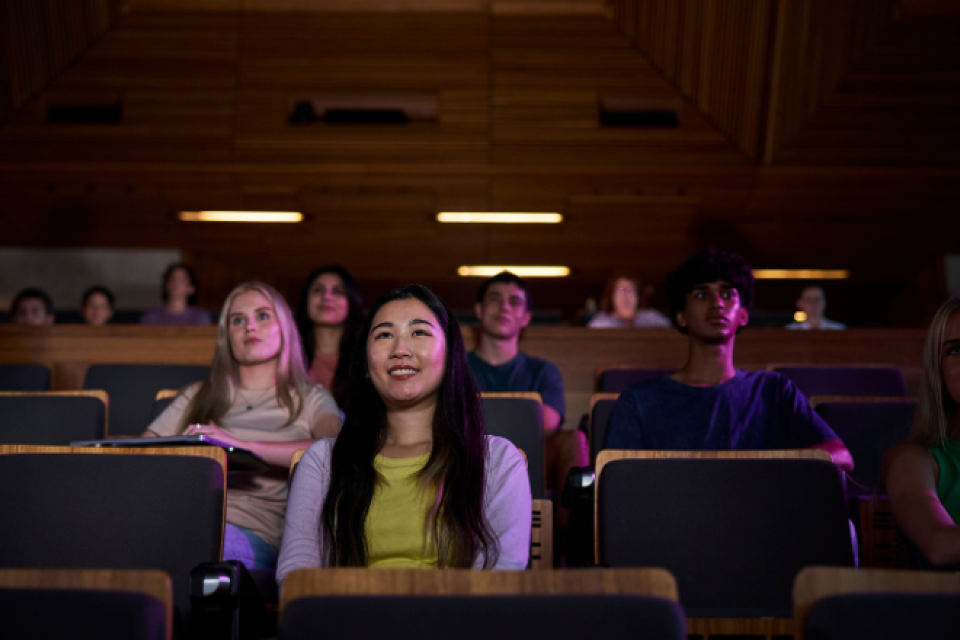 Student in lecture hall