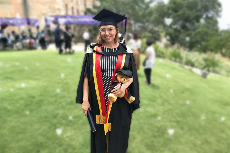 Kelly Rae's graduation ceremony for her undergraduate degree