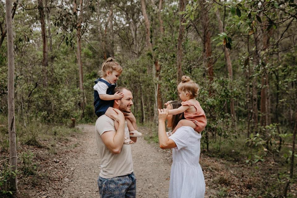 MBA student Ben with his family