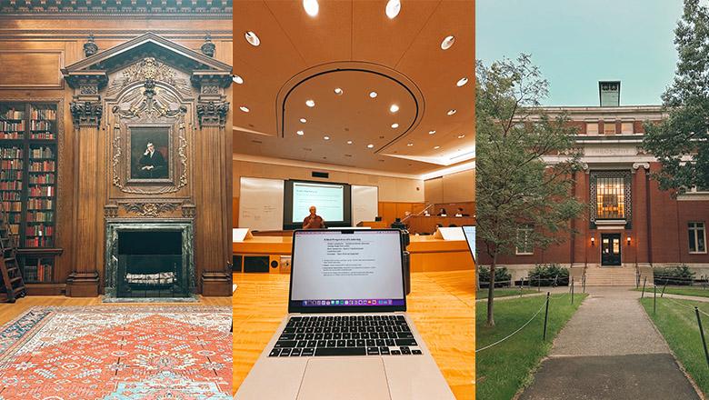 Studying an MBA leadership class at Harvard University