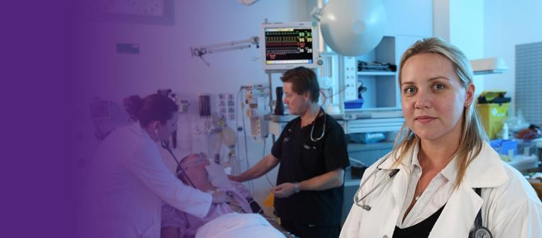 Student on health placement in hospital