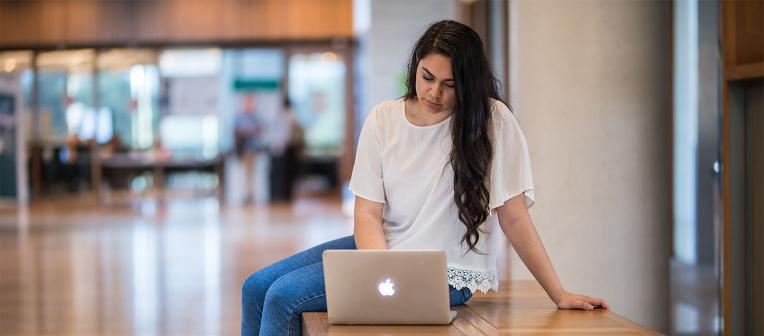 Student with a laptop