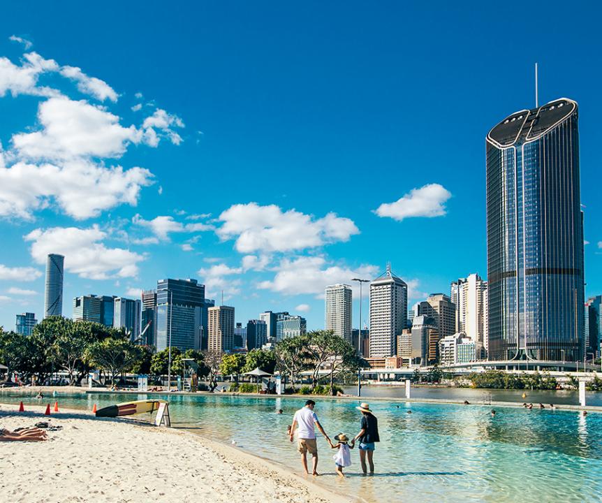 Brisbane's South Bank and Streets Beach