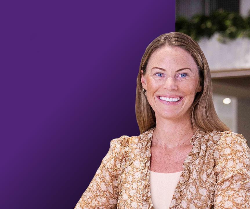MBA campaign image - lady smiling