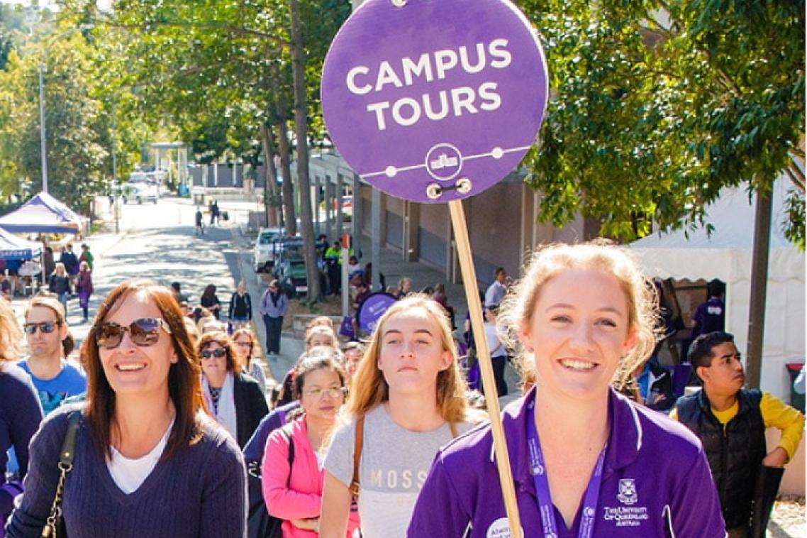 Students on a campus tour 