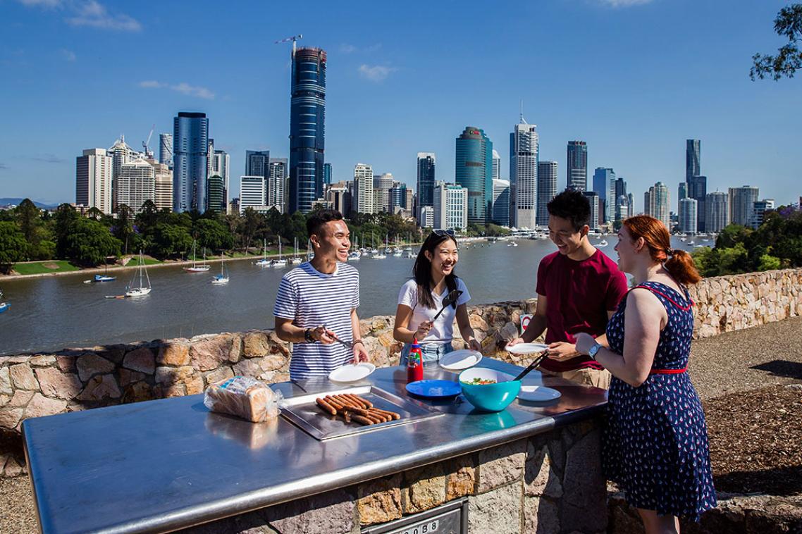 Student barbeque on the Brisbane River